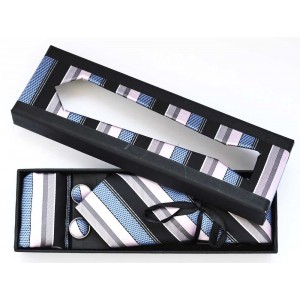 Set cravata slim, butoni, batista multicolor, dungi, 1920